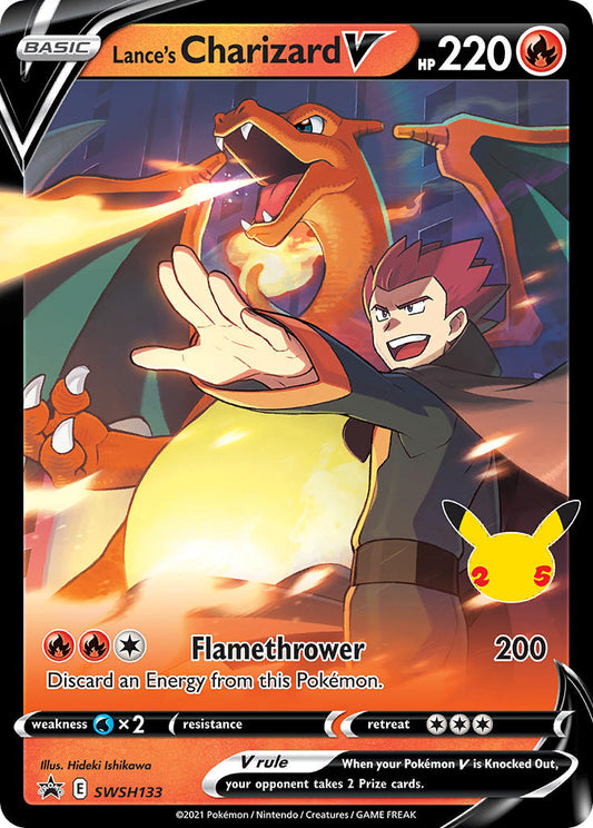 (133) Pokemon TCG SWSH Black Star Promos Single: Lance's Charizard V  Promo