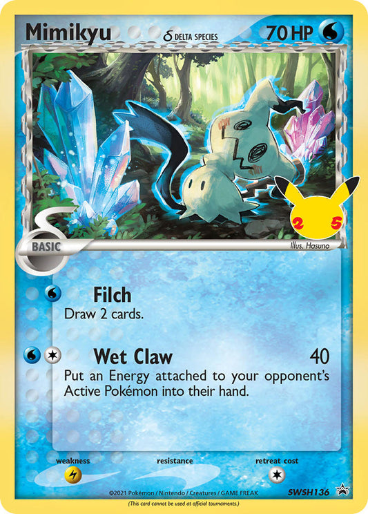 (136) Pokemon TCG SWSH Black Star Promos Single: Mimikyu �� Delta Species  Promo