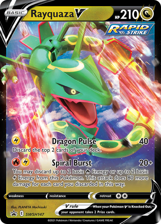 (147) Pokemon TCG SWSH Black Star Promos Single: Rayquaza V  Promo