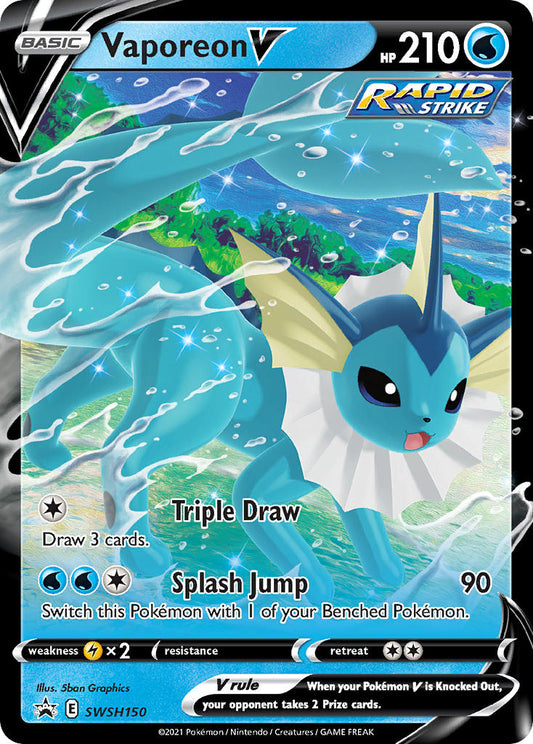 (150) Pokemon TCG SWSH Black Star Promos Single: Vaporeon V  Promo
