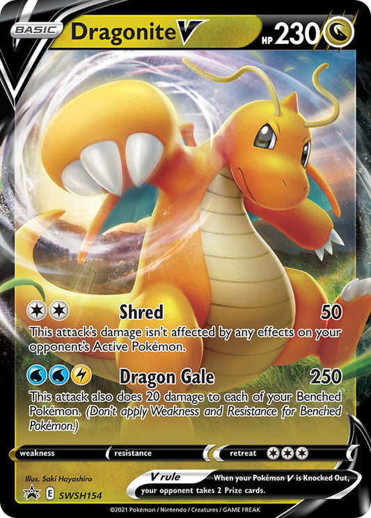 (154) Pokemon TCG SWSH Black Star Promos Single: Dragonite V  Promo