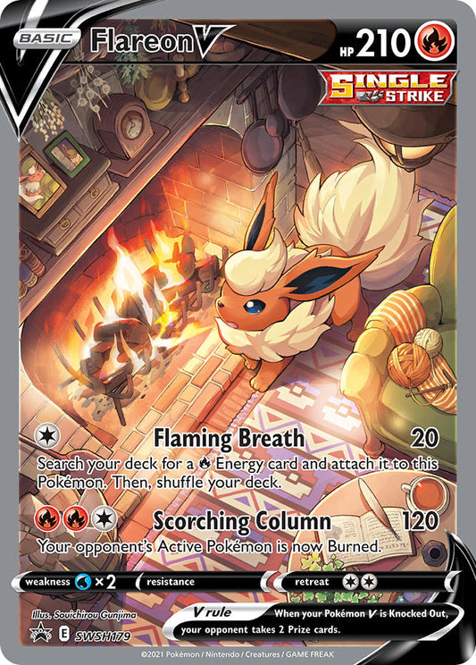 (179) Pokemon TCG SWSH Black Star Promos Single: Flareon V  Promo