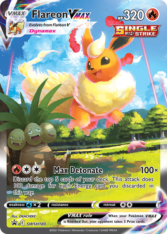 (180) Pokemon TCG SWSH Black Star Promos Single: Flareon VMAX  Promo