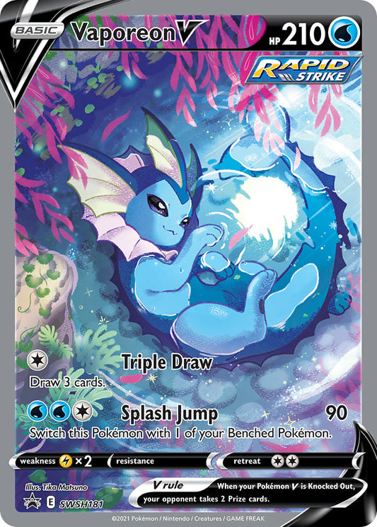 (181) Pokemon TCG SWSH Black Star Promos Single: Vaporeon V  Promo