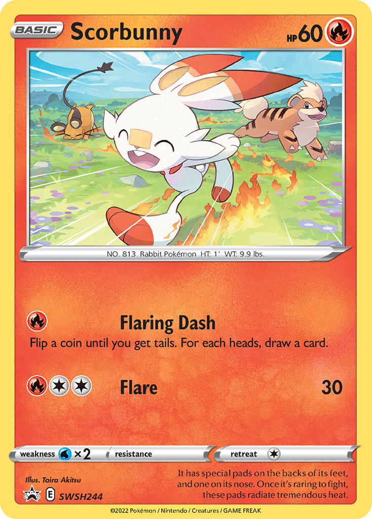 (244) Pokemon TCG SWSH Black Star Promos Single: Scorbunny  Promo
