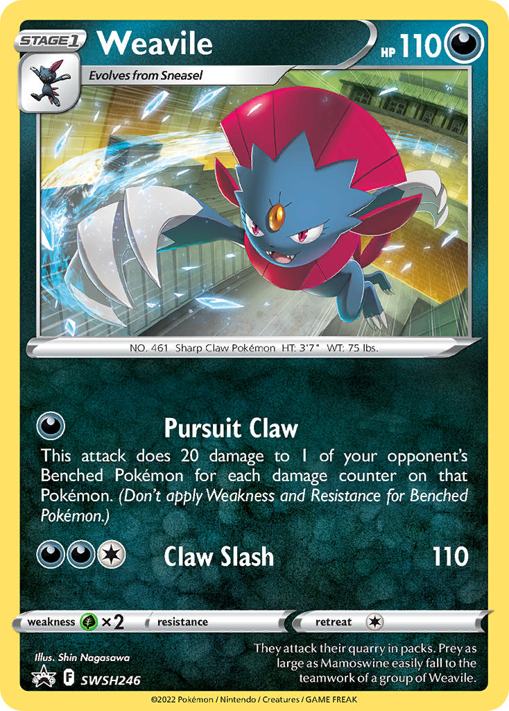 (246) Pokemon TCG SWSH Black Star Promos Single: Weavile  Promo