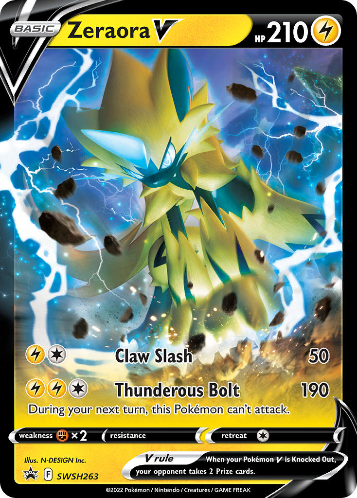 (263) Pokemon TCG SWSH Black Star Promos Single: Zeraora V  Promo