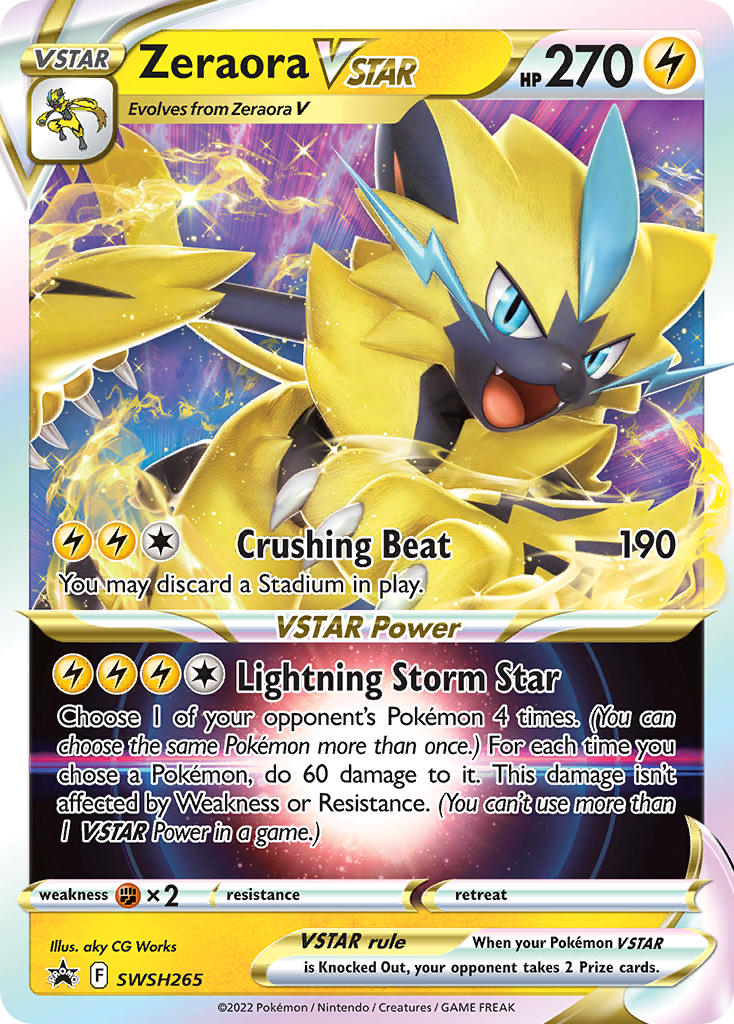 (265) Pokemon TCG SWSH Black Star Promos Single: Zeraora VSTAR  Promo