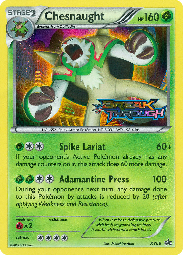 (068) Pokemon TCG XY Black Star Promos Single: Chesnaught   Promo