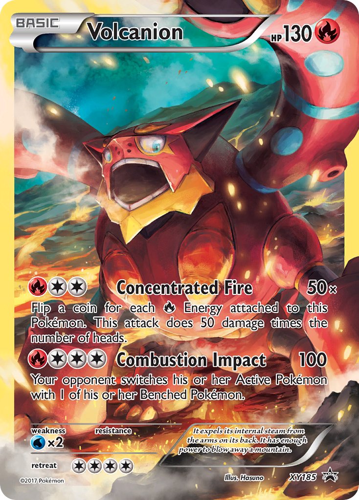 (185) Pokemon TCG XY Black Star Promos Single: Volcanion   Promo