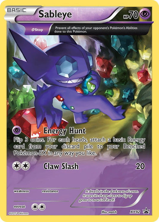 (092) Pokemon TCG XY Black Star Promos Single: Sableye   Promo