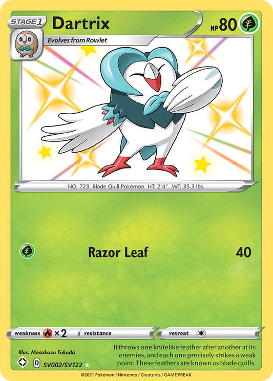 (SV002/SV122) Pokemon TCG Shining Fates Single: Dartrix  Secret Rare