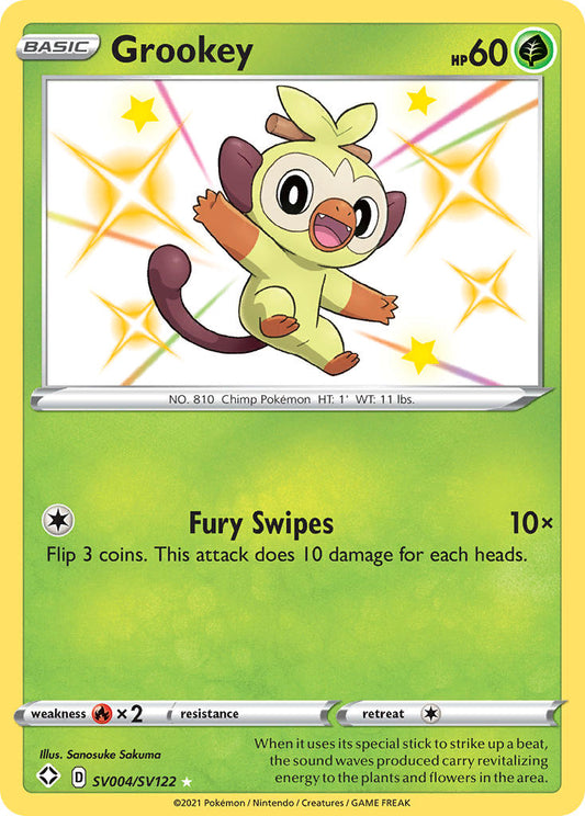 (SV004/SV122) Pokemon TCG Shining Fates Single: Grookey  Secret Rare
