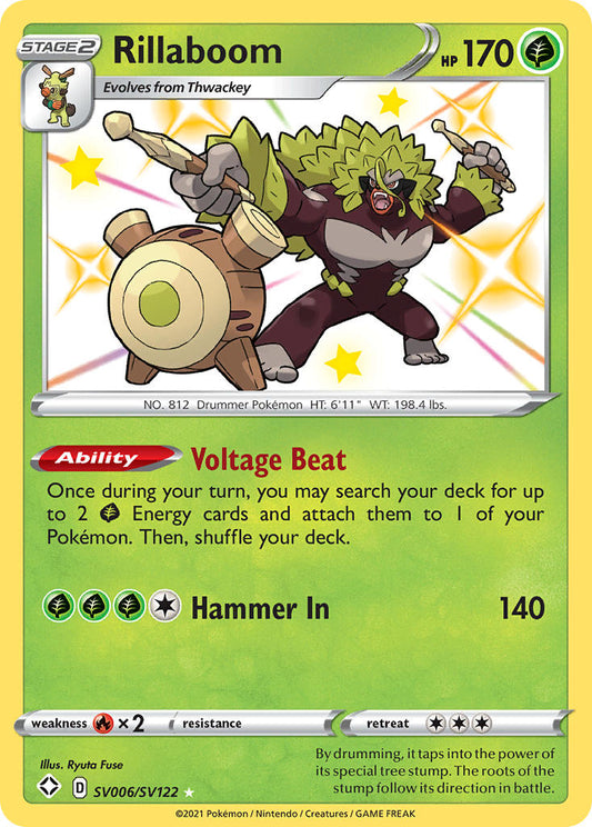 (SV006/SV122) Pokemon TCG Shining Fates Single: Rillaboom  Secret Rare