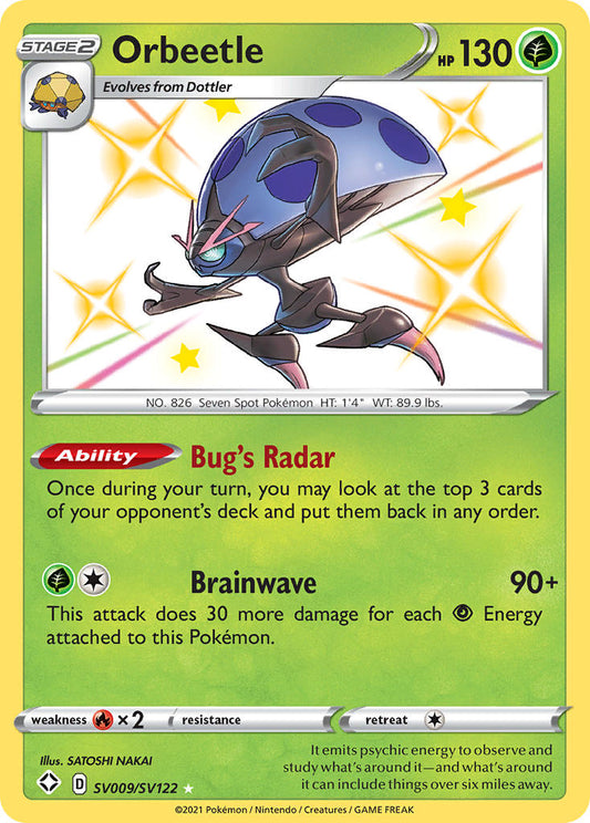 (SV009/SV122) Pokemon TCG Shining Fates Single: Orbeetle  Secret Rare