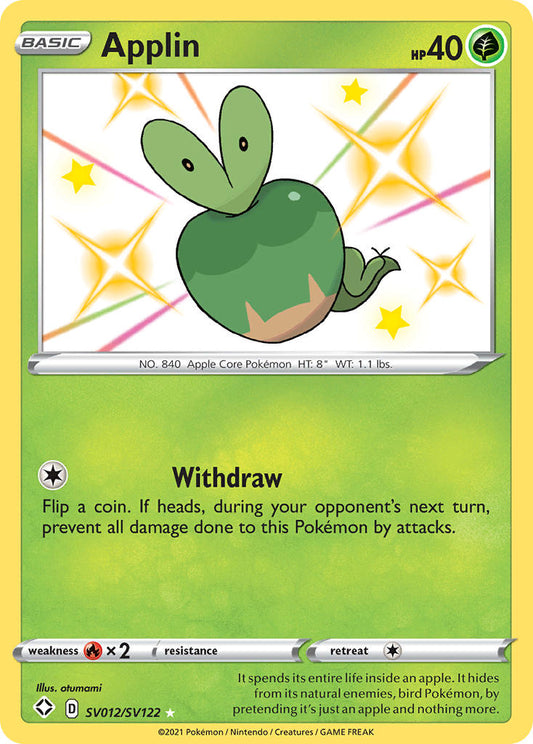 (SV012/SV122) Pokemon TCG Shining Fates Single: Applin  Secret Rare