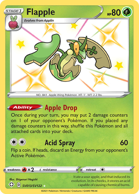 (SV013/SV122) Pokemon TCG Shining Fates Single: Flapple  Secret Rare