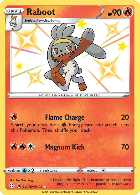 (SV016/SV122) Pokemon TCG Shining Fates Single: Raboot  Secret Rare