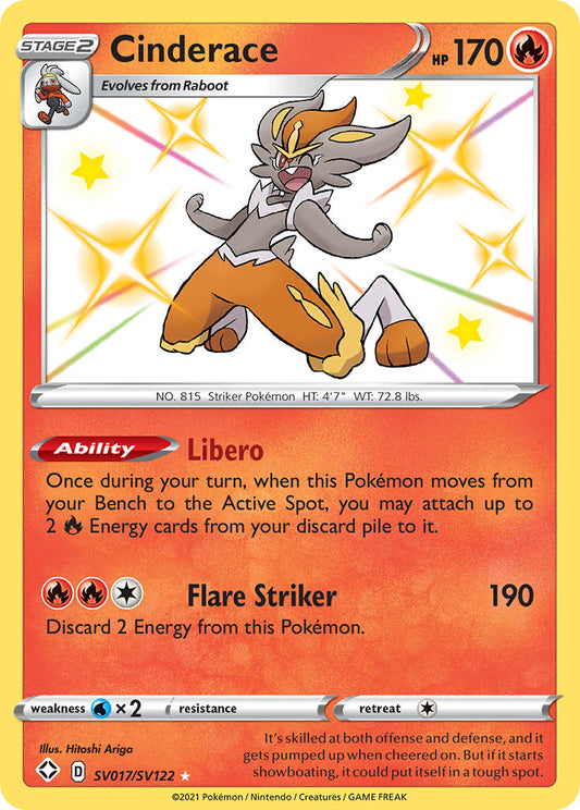 (SV017/SV122) Pokemon TCG Shining Fates Single: Cinderace  Secret Rare