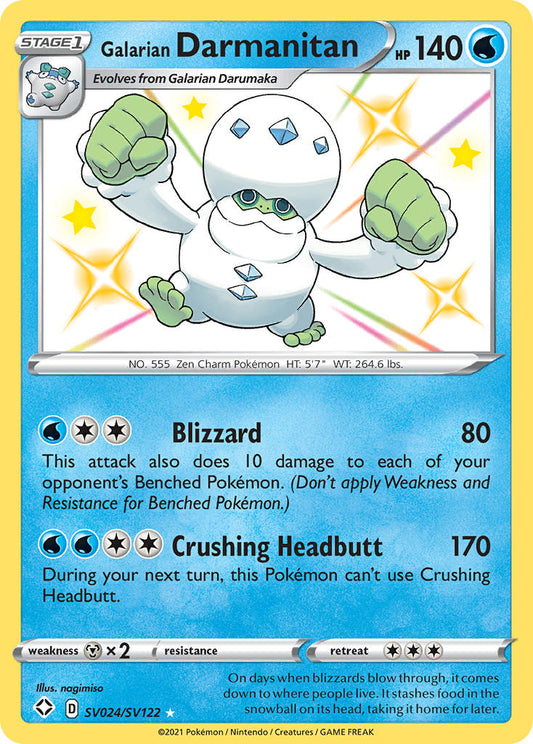 (SV024/SV122) Pokemon TCG Shining Fates Single: Galarian Darmanitan  Secret Rare