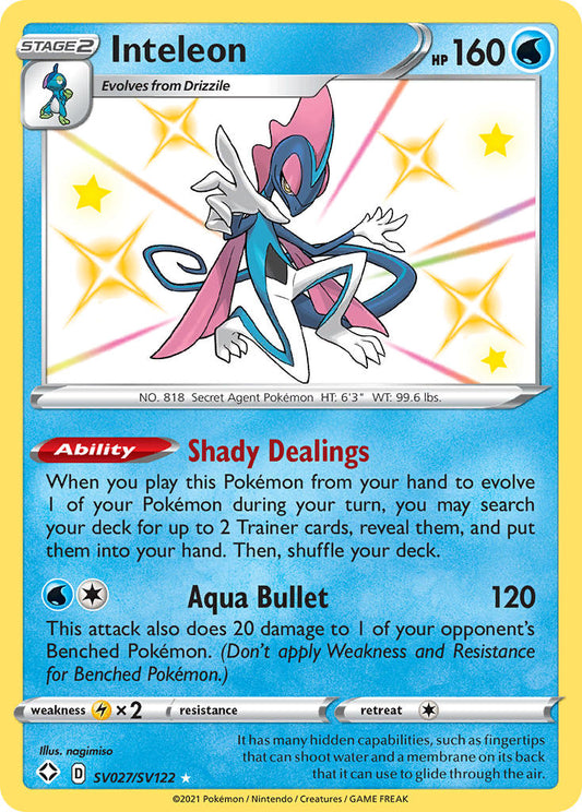 (SV027/SV122) Pokemon TCG Shining Fates Single: Inteleon  Secret Rare