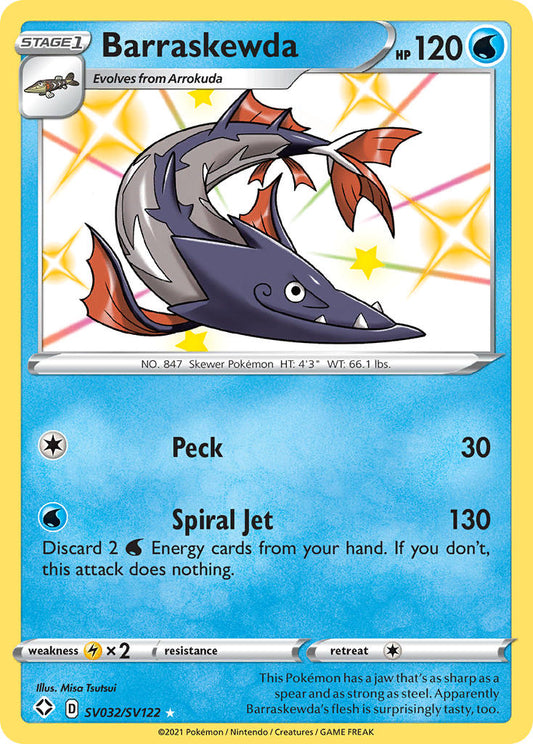 (SV032/SV122) Pokemon TCG Shining Fates Single: Barraskewda  Secret Rare