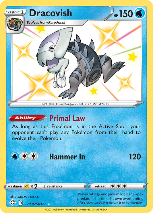 (SV036/SV122) Pokemon TCG Shining Fates Single: Dracovish  Secret Rare