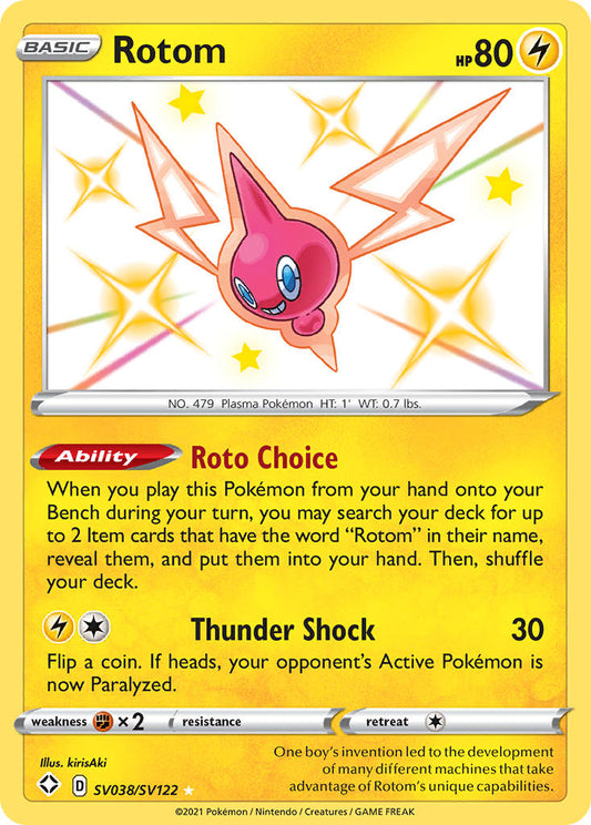 (SV038/SV122) Pokemon TCG Shining Fates Single: Rotom  Secret Rare