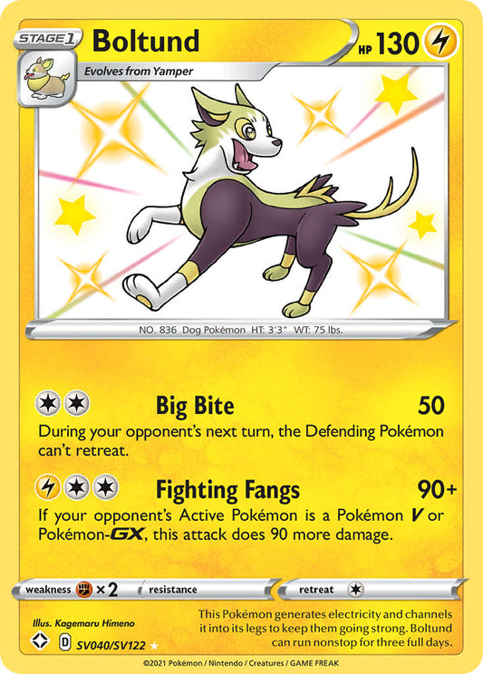 (SV040/SV122) Pokemon TCG Shining Fates Single: Boltund  Secret Rare