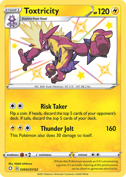 (SV042/SV122) Pokemon TCG Shining Fates Single: Toxtricity  Secret Rare