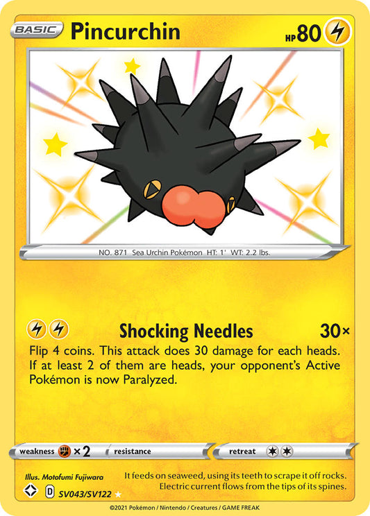 (SV043/SV122) Pokemon TCG Shining Fates Single: Pincurchin  Secret Rare
