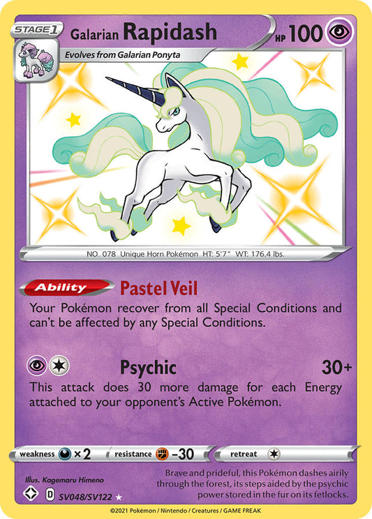 (SV048/SV122) Pokemon TCG Shining Fates Single: Galarian Rapidash  Secret Rare
