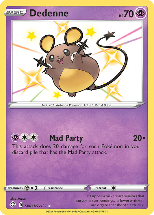 (SV051/SV122) Pokemon TCG Shining Fates Single: Dedenne  Secret Rare