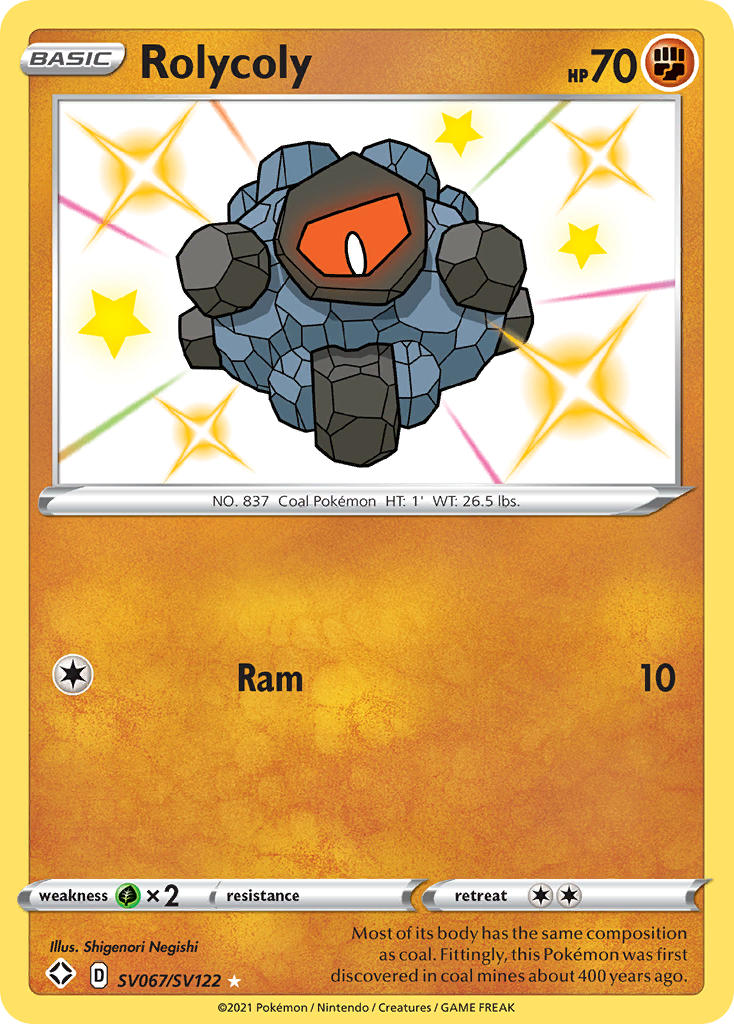 (SV067/SV122) Pokemon TCG Shining Fates Single: Rolycoly  Secret Rare