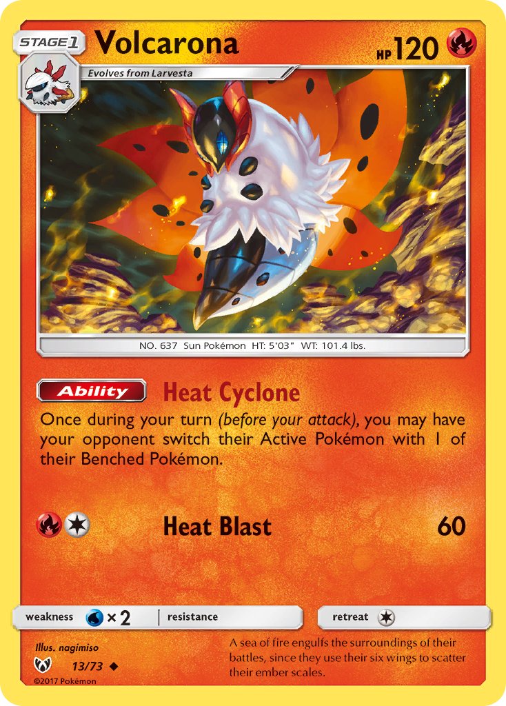 (013/73) Pokemon TCG Shining Legends Single: Volcarona   Uncommon