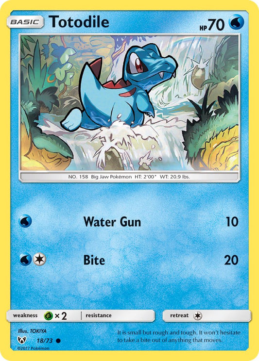 (018/73) Pokemon TCG Shining Legends Single: Totodile  Reverse Holo Common