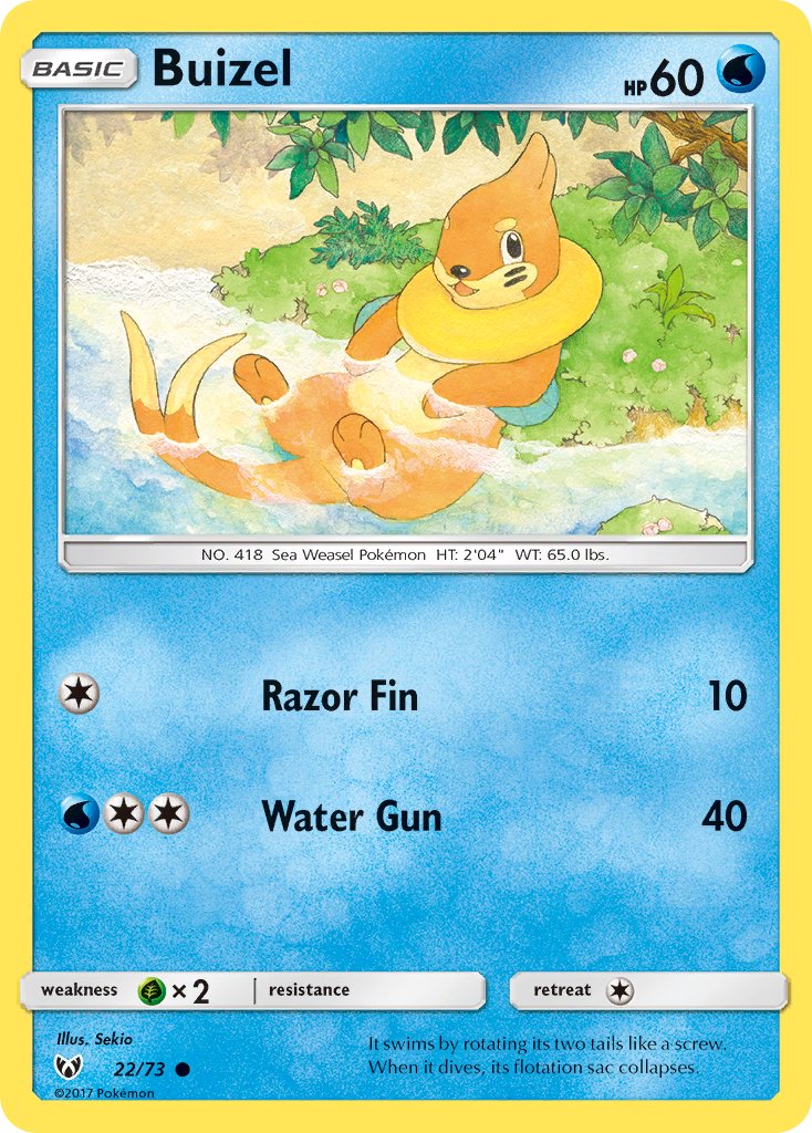(022/73) Pokemon TCG Shining Legends Single: Buizel   Common