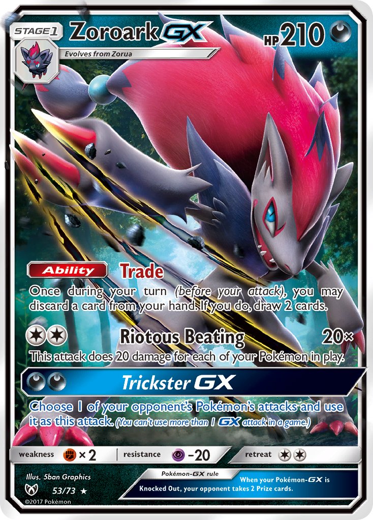 (053/73) Pokemon TCG Shining Legends Single: Zoroark GX   Ultra Rare