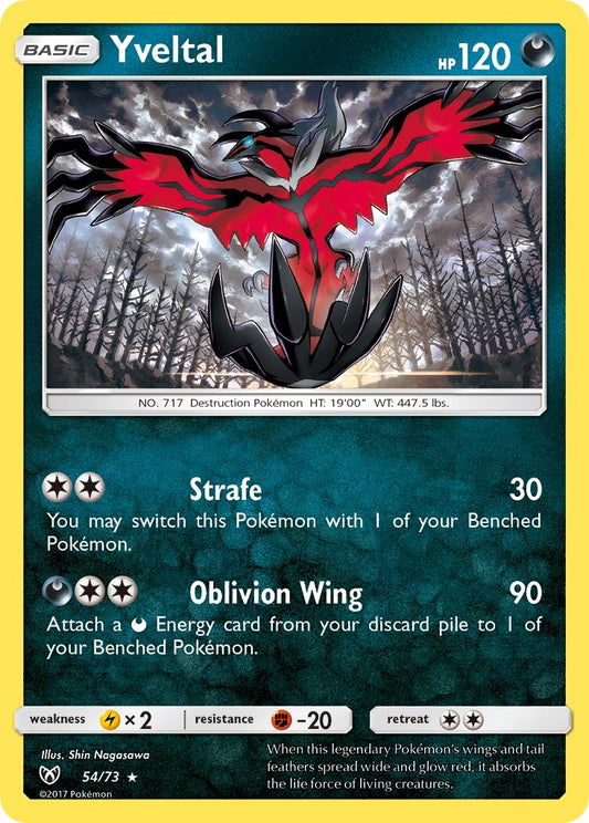 (054/73) Pokemon TCG Shining Legends Single: Yveltal  Reverse Holo Holo Rare