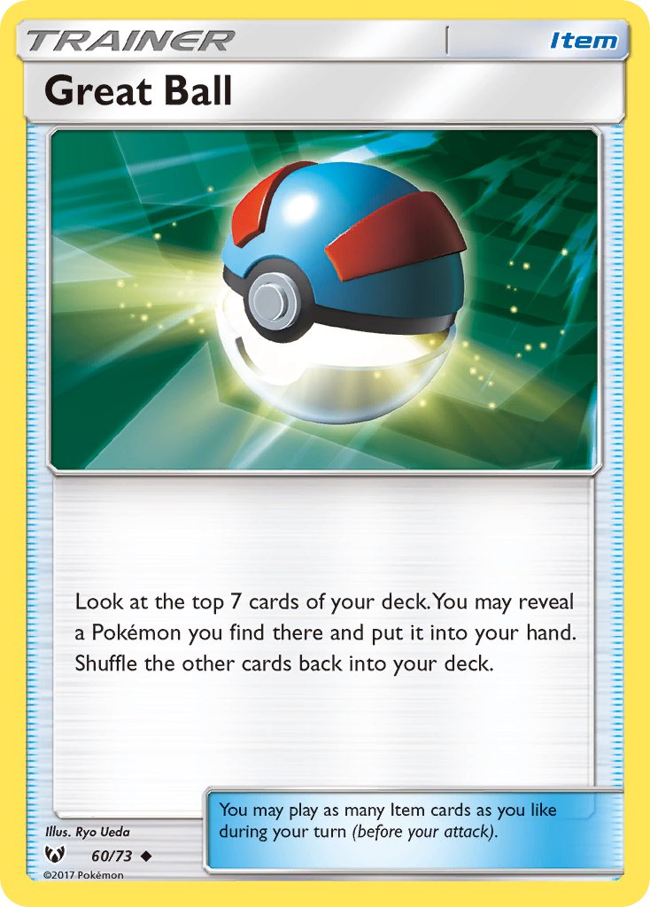 (060/73) Pokemon TCG Shining Legends Single: Great Ball  Uncommon