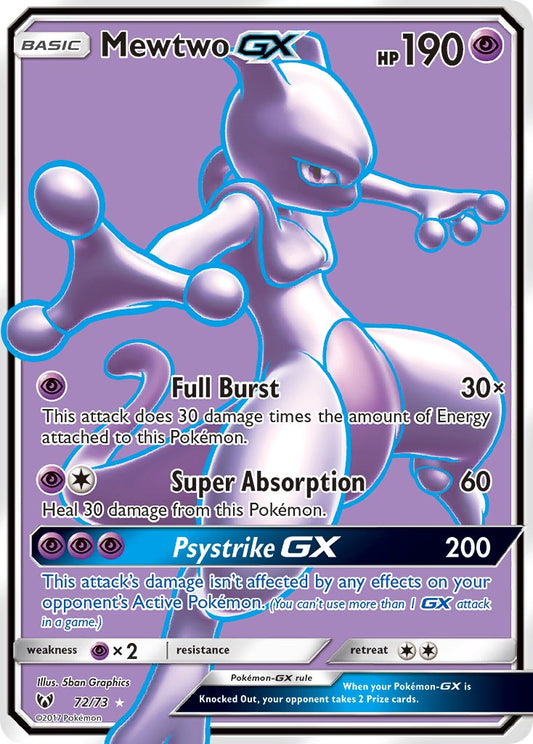 (072/73) Pokemon TCG Shining Legends Single: Mewtwo GX   Ultra Rare