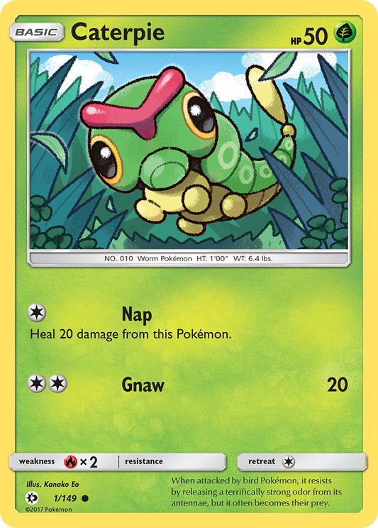 (001/149) Pokemon TCG Sun & Moon Single: Caterpie  Reverse Holo Common
