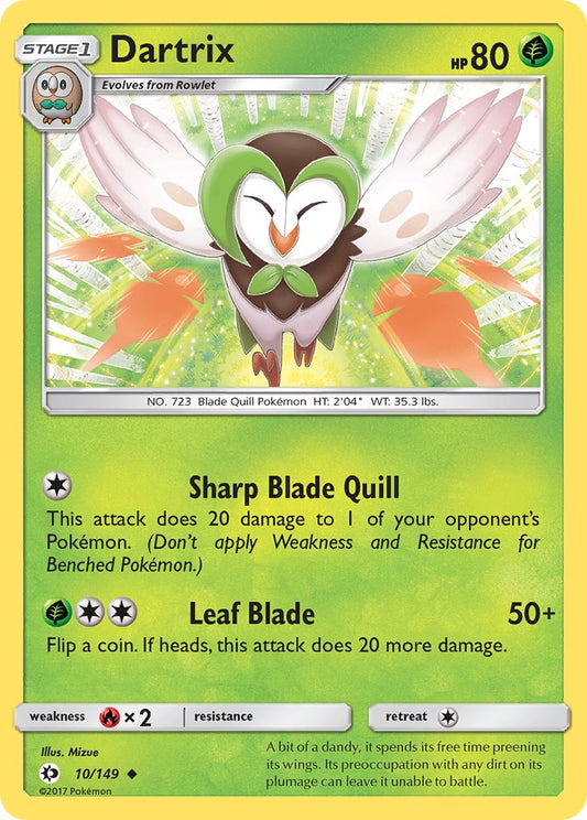 (010/149) Pokemon TCG Sun & Moon Single: Dartrix   Uncommon