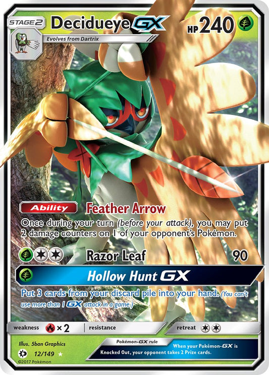 (012/149) Pokemon TCG Sun & Moon Single: Decidueye GX   Ultra Rare