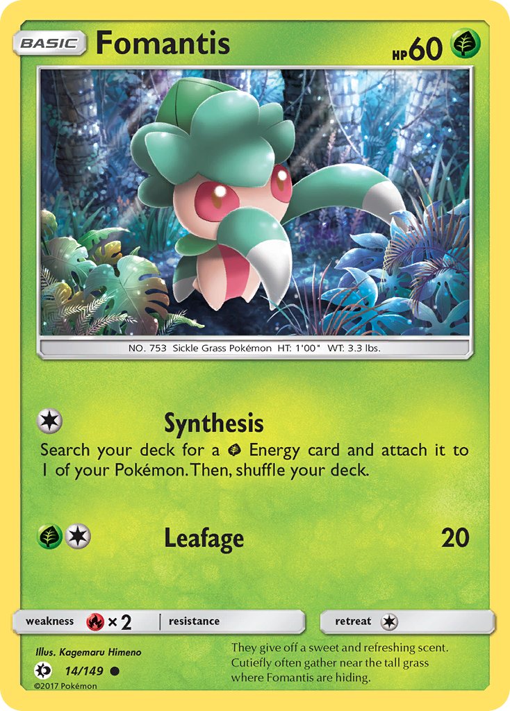 (014/149) Pokemon TCG Sun & Moon Single: Fomantis   Common