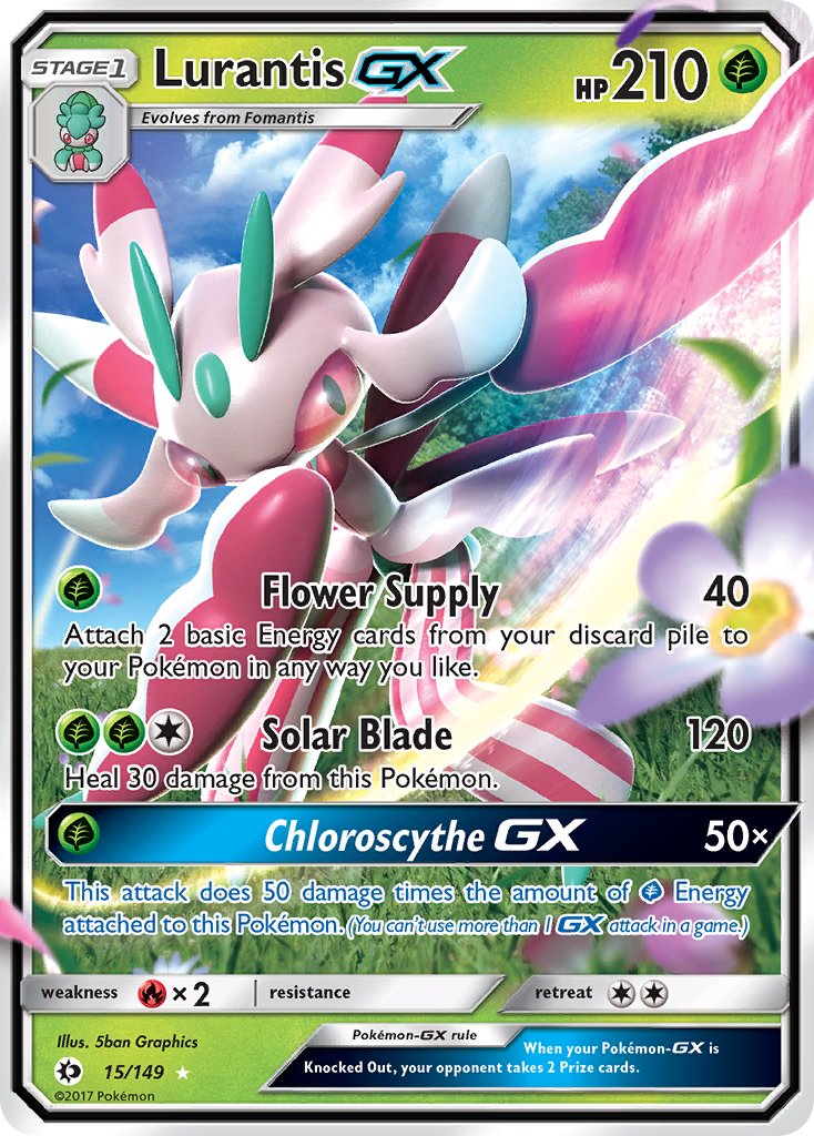 (015/149) Pokemon TCG Sun & Moon Single: Lurantis GX   Ultra Rare