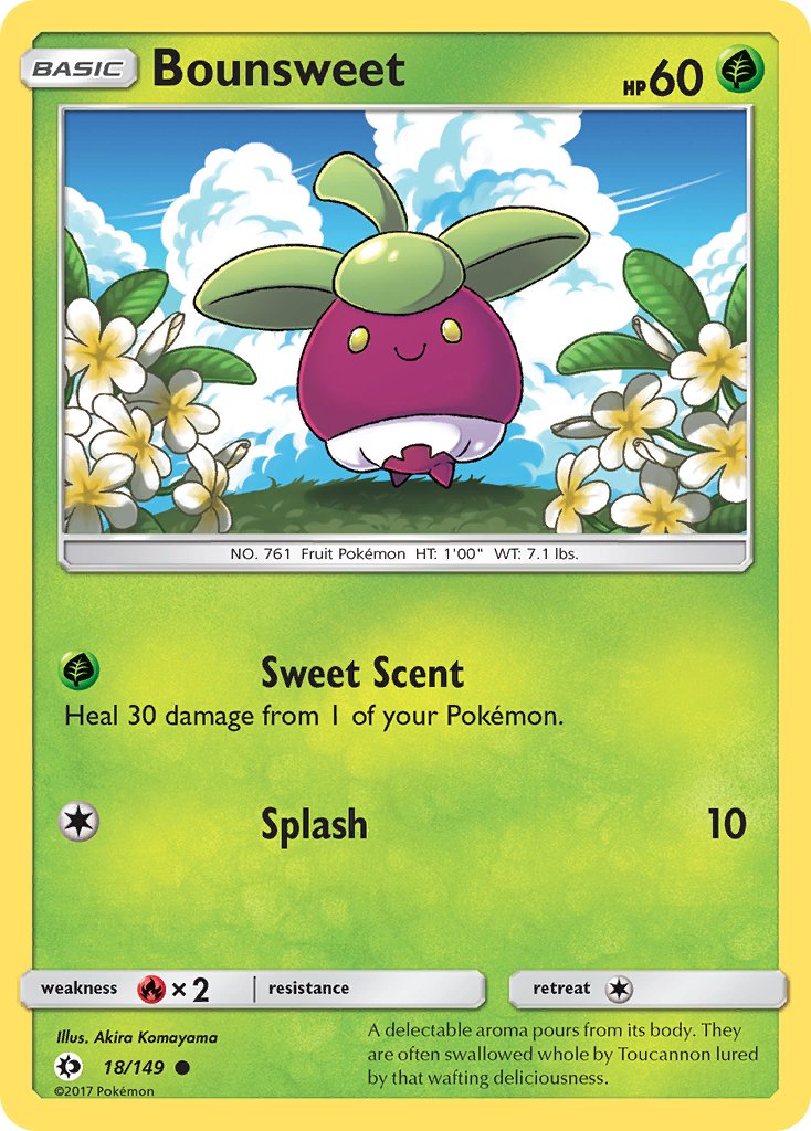 (018/149) Pokemon TCG Sun & Moon Single: Bounsweet   Common