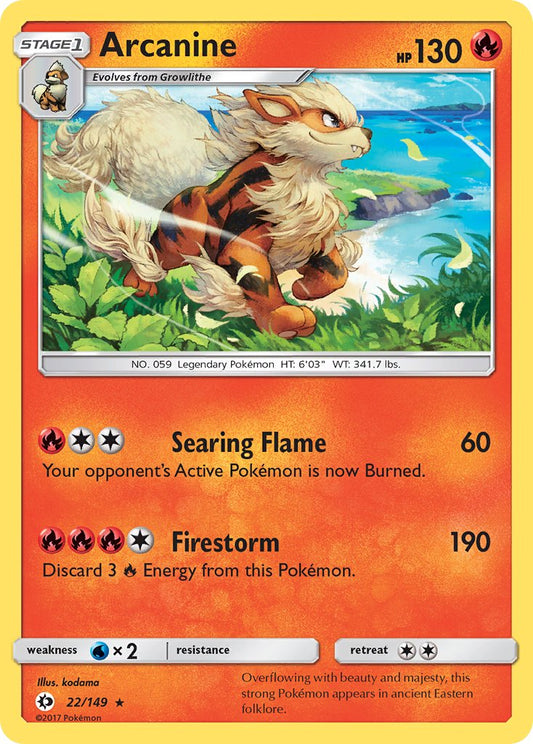 (022/149) Pokemon TCG Sun & Moon Single: Arcanine   Holo Rare