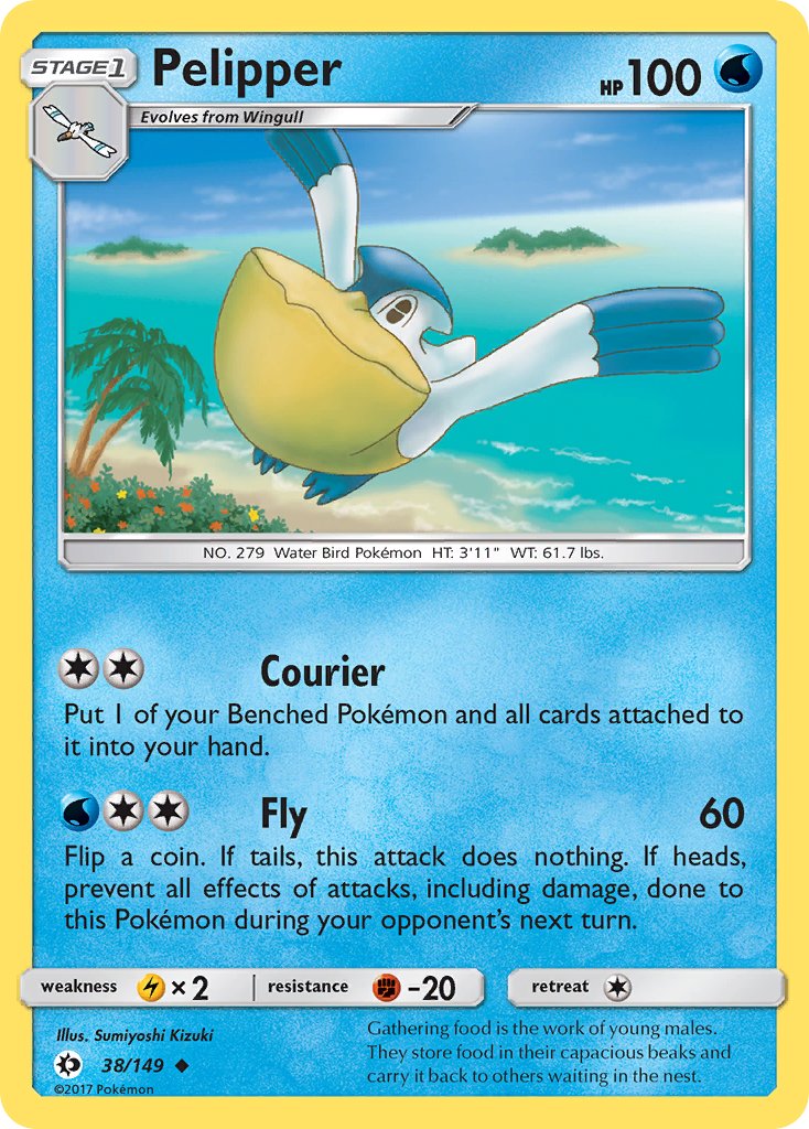 (038/149) Pokemon TCG Sun & Moon Single: Pelipper   Uncommon