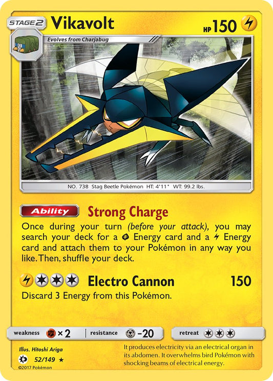 (052/149) Pokemon TCG Sun & Moon Single: Vikavolt  Reverse Holo Holo Rare